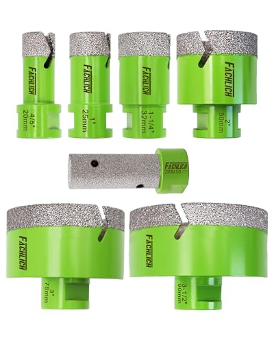 Image of Diamond Core Drill Bits Set - Tile Hole Saw Kit 20 /25 /32 /50 /75 /90mm with 20mm Diamond Finger Bit for Porcelain Ceramic Tile Granite Marble