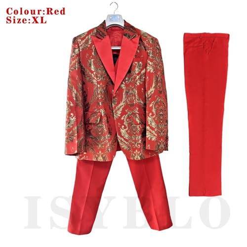 Men's Suit Jacquard 3 Piece Suit Floral Dress Suit One Button Blazer Jacket Pant and Vests for Wedding Prom Dinner4