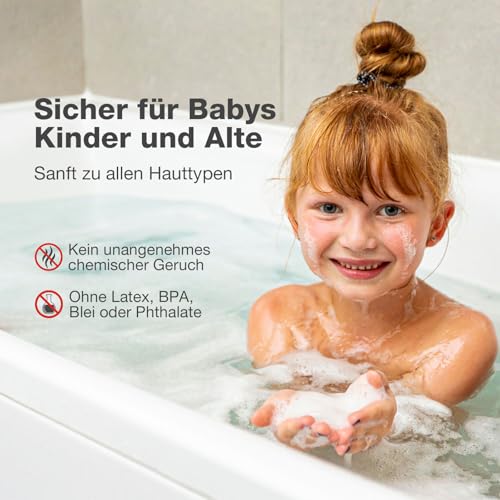 Homaxy Badewannenmatte rutschfest, 100 x 40 cm, Extra Lange 100% BPA frei Duschmatte, Schnelltrocknend & Maschinenwaschbar Badematte Badewanne, Transparent