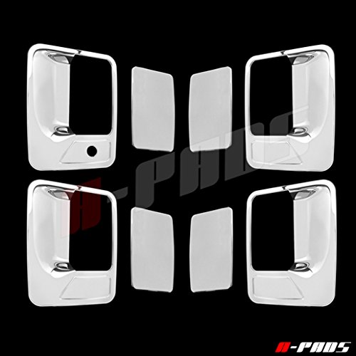 A-Pads Compatible With(Just Stick On, Not For Snap In Replacement),Chrome Cover For Ford Sd F250 F350 08-09 10 11 12 13 14 15 2016 - Full Mirror W/Signal +4 Door Handle Without Passenger Key +Tailgate #TOP5