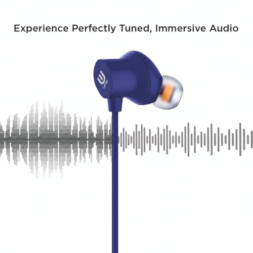Image of Unix JAMZ Type-C Earphones with 10mm Dynamic Driver, Super Bass Boosted Sound, in-Ear Headphones with Mic, 1.2m Cable, Noise Isolation Earbuds for Android Phones, Tablets & Type-C Devices - Blue