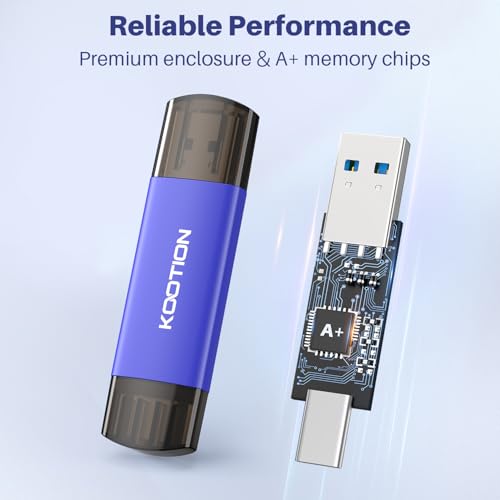 Image of KOOTION 128GB USB C Flash Drive 2-in-1 Type-C Pen Drive USB-A & USB-C 3.0 Dual Drive OTG, Thumb Drive Memory Stick for Android Smartphone /Tablet /PC