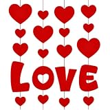 Guirnaldas de papel con forma de corazón para colgar fácilmente en celebraciones, adecuadas para el día de San Valentín y más corazones colgantes de boda