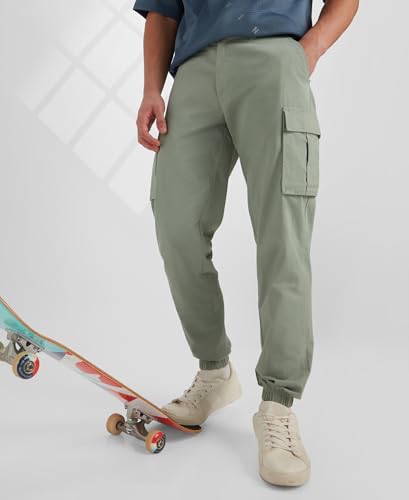 Image of Jockey Groove MZ10 Men Super Combed Cotton Woven Regular Fit Cargo Jogger with Seven Pockets