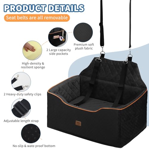 OTOB-Dog-Car-Seat-for-Large-Medium-Dog-Under-55Lbs-Memory-Foam-Dog-Booster-Car-Seat-for-2-Small-Dogs-Puppy-Detachable-Washable-Elevated-Pet-Car-Seat-with-Thick-Cushion-All-Seasons-Travel-Dog-Bed - Cucciolini Doodles OTOB-Dog-Car-Seat-for-Large-Medium-Dog-Under-55Lbs-Memory-Foam-Dog-Booster-Car-Seat-for-2-Small-Dogs-Puppy-Detachable-Washable-Elevated-Pet-Car-Seat-with-Thick-Cushion-All-Seasons-Travel-Dog-Bed