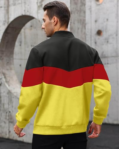 Image of HYPESTFIT Mens Lightweight Jacket Casual Bomber Jacket Color Block Varsity Coat