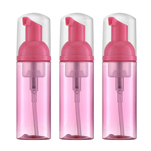 Travel Foam Pump Bottle, 2oz Small Size Foaming Soap Dispenser 3 Pack Rose