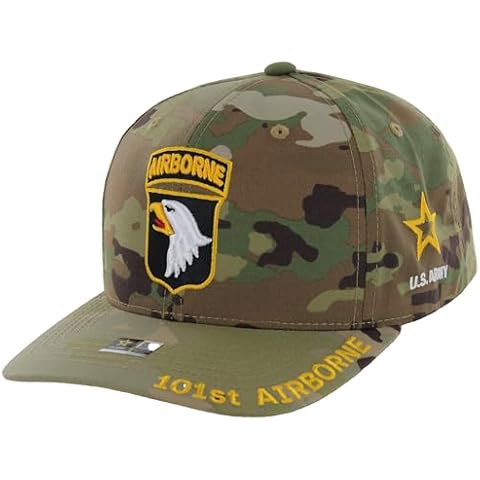 Army Airborne Hats for Men Official Licensed US Army Airborne Veteran Military Cap 82nd, 101st, 173rd Adjustable Tactical Hat (US, Alpha, One Size, Camo) Cover
