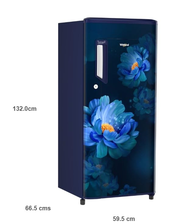 Image of Whirlpool 192 L 4 Star Icemagic Powercool Direct-Cool Single Door Refrigerator (215 IMPC PRM 4S SAPPHIRE PEONY-Y, Blue, 2026 Model)