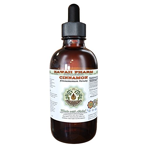 Cinnamon Alcohol-Free Liquid Extract, Cinnamon (Cinnamomum Verum) Dried Bark Glycerite Hawaii Pharm Natural Herbal Supplement 4 oz