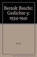Bertolt Brecht: Gedichte 5: 1934-1941 B000BZWST0 Book Cover