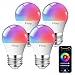 Produktbild Fitop Alexa Glühbirne G45 E27 4.9W 470LM Smart WLAN LED Lampe Dimmbare Mehrfarbige und Warmweiß-Kaltweiß Birne,App Steuern Kompatibel mit Alexa/Google Home,Sprachsteuerung, 4 Stück