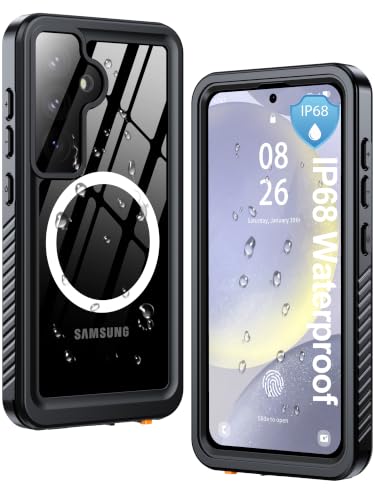 Image of ANTSHARE IP68 Waterproof Case for Samsung Galaxy S24, Black /Clear | Compatible with MagSafe, Built-in Screen /Lens Protector - Shockproof & Dropproof, Full Body Protection for Swimming /Outdoor