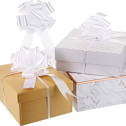 100 Pcs 5 Inch Pull Bows For Gift Wrapping, Gift Wrapping Pull Bows With Ribbon For Christmas Presents Wedding Decor Gift Basket Gift Bag Holiday Decor (White) #TOP7