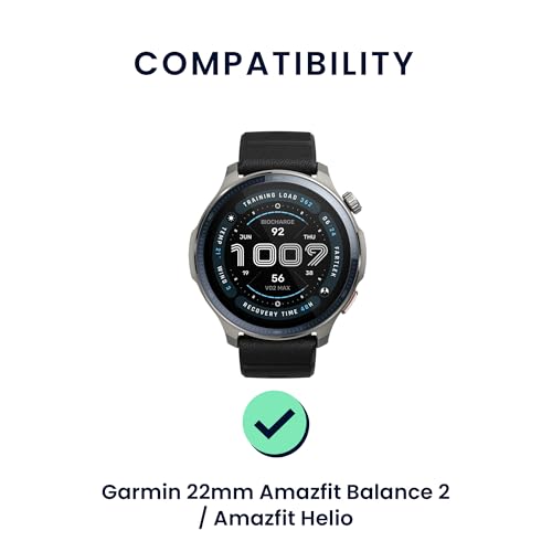 kwmobile Straps Compatible with 22mm Amazfit Bip 6 / Bip 5 / GTS 3 / Balance 2 Straps - 2x Replacement Silicone Watch Bands - Dark Green/Black/White/Orange - image 2