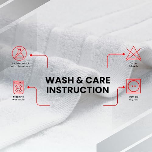Infinitee Xclusives 100% Cotton Luxury Bath Towels Set of 2 (27x54 Inches) (Brilliant White, Bath Towels - Pack 2) by Infinitee Xclusives - Image 6