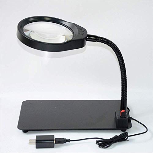 Loupe de bureau portable 3X à 10X avec éclairage pour lecture