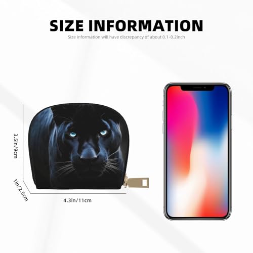 Panther With Blue Eyes Credit Card Holder Wallet, Leather Zipper Card Wallet For Women Ladies Rfid Blocking Card Case Small Coin Purse Accordion Wallet Gift2