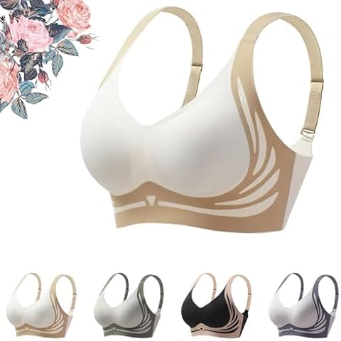 Caralush Bra,Athartle Powerful Push-Up Seamless Bra,Sujetador con soporte Superior inalámbrico,athartle. (White,XX-Large) Cover