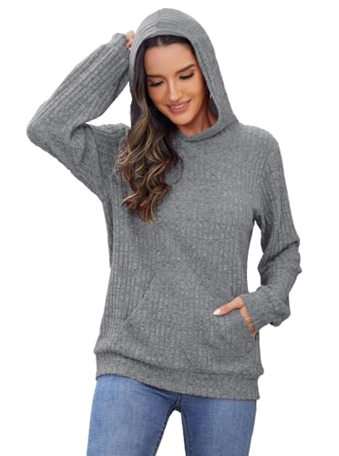 Image of Bosmeer Womens Long Sleeve Shirts Kangaroo Pocket Fashion Hoodies Pullover