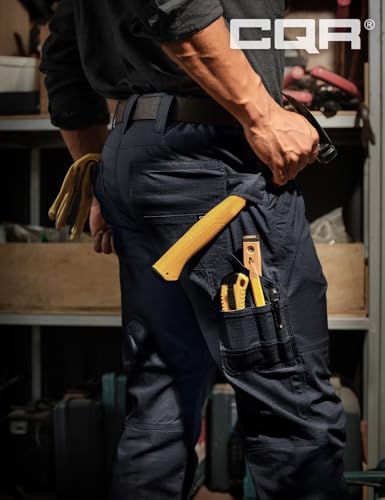 Image of CQR Men's Quick Dry Work Pants, Water Resistant Outdoor Tactical Pants, Lightweight Stretch Cargo Hiking Pants