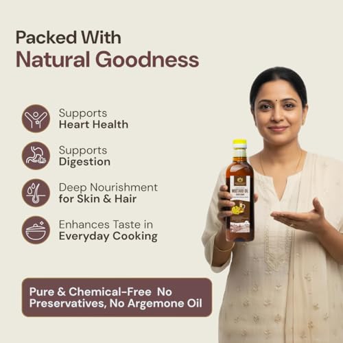 Image of Maharishi Ayurveda Organic Certified Mustard Oil | Cold-Pressed Kachi Ghani Sarson Oil | Supports Digestion, Circulation & Daily Cooking | 1 L