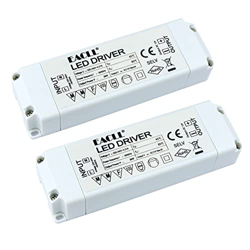 EACLL Transformador LED AC 240V a DC 12V 3A 36W, Pack de 2, Para drive de Menos de 36W MR11 G4 MR16 GU5.3 Bombillas LED y Tiras de Luz LED, Adaptador de Lámpara LED Controlador Alimentación