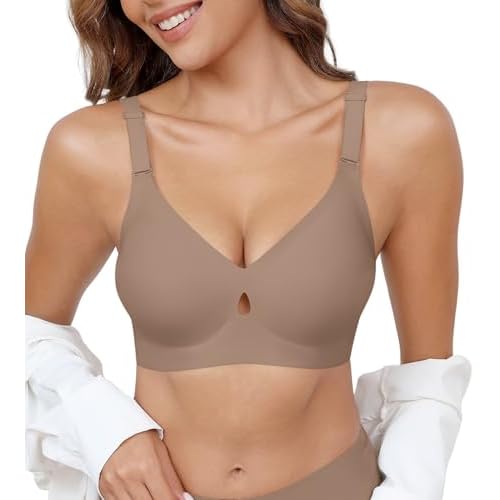 DEANGELMON Bras for Women No Underwire Wireless Push Up Bras - Seamless Full Coverage Bralettes Comfortable Everyday Bra Grey XX-Large
