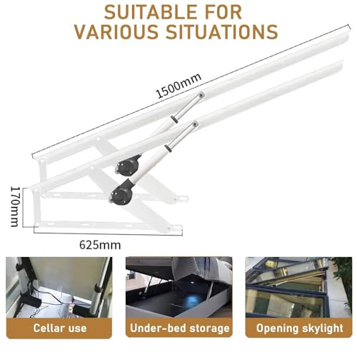 Mécanisme de levage de lit électrique blanc 110cm avec sommier - 3