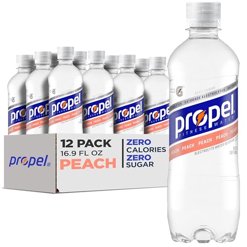 Propel Electrolyte Water, Peach, 16.9 fl oz Bottles, (12 Pack)