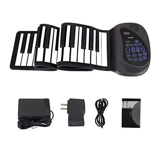 Portable Flexible Electronic 61-Key piano - ANDSF [2019 Upgraded Version ] double loudspeaker with Bluetooth microphone music keyboard piano built-in rechargeable battery for beginners gift