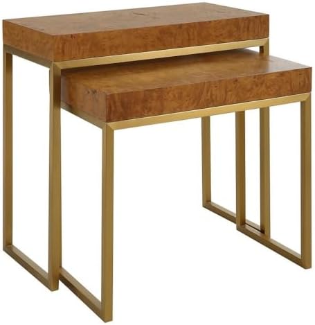Uttermost Burl-esque - Nesting Table (Set of 2)-24.5 Inches Tall and 24.5 Inches Wide