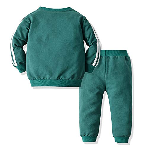 Moyikiss Studio Unisex Tracksuit Baby Boys Girls Clothes Cotton Long Sleeve Zipper Sweatshirt Jacket And Pants (Green, 100/3Years) #TOP1