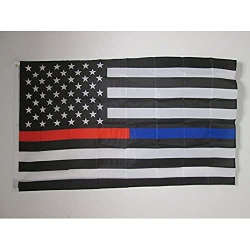 AZ FLAG, Blue Black Line American Flag, 3x5 Ft, Light Polyester United States Banner with Two Brass Eyelets, Fade Resistant