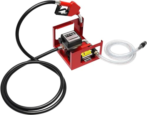 Dieselpumpe 230v selbstansaugend dieselpumpe 200W Heizölpumpe 50L/Min Professionelle Dieselpumpe Selbstansaugend Kraftstoffpumpe mit Automatik Pistole Zählwerk 4m Schlauch