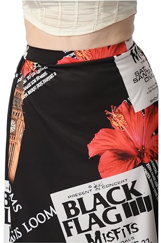 Image of VAGISHA Blooming Below Knee | Middi Printed A-line Skirt for Women's /Girl's |100% Polyblend | Soft & Breathable Fabric | Elastic Band | Casual Wear |M-XXXL|28 inch-36 inch inches