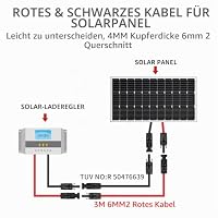 GENORTH 6mm² Solarkabel Verlängerung 3m mit Solarstecker, Rot/Schwarz – Ansicht 6