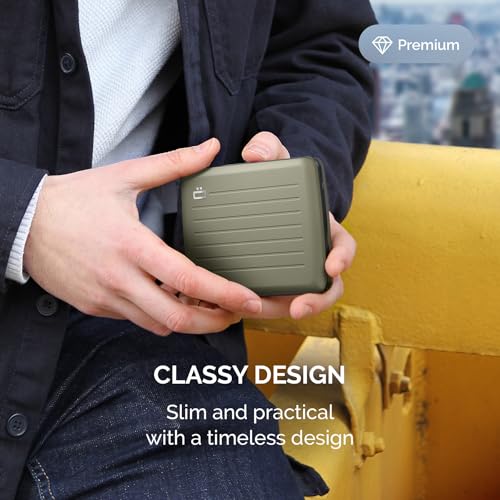 Image of OGON -DESIGNS- Aluminum wallet, Large capacity with metal lock, RFID Protection against fraud and demagnetization, Smart Case OSLO Large model
