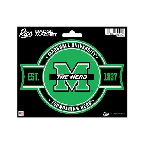 Rico Industries NCAA Marshall Thundering Herd Standard Badge Magnet - for Car, Fridge