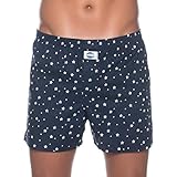 D.E.A.L International Boxershorts Dunkelblau mit weißem Sternen-Motiv Größe S