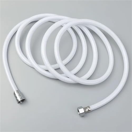 Manguera de ducha de PVC de 2 metros flexible y conector universal blanco 3