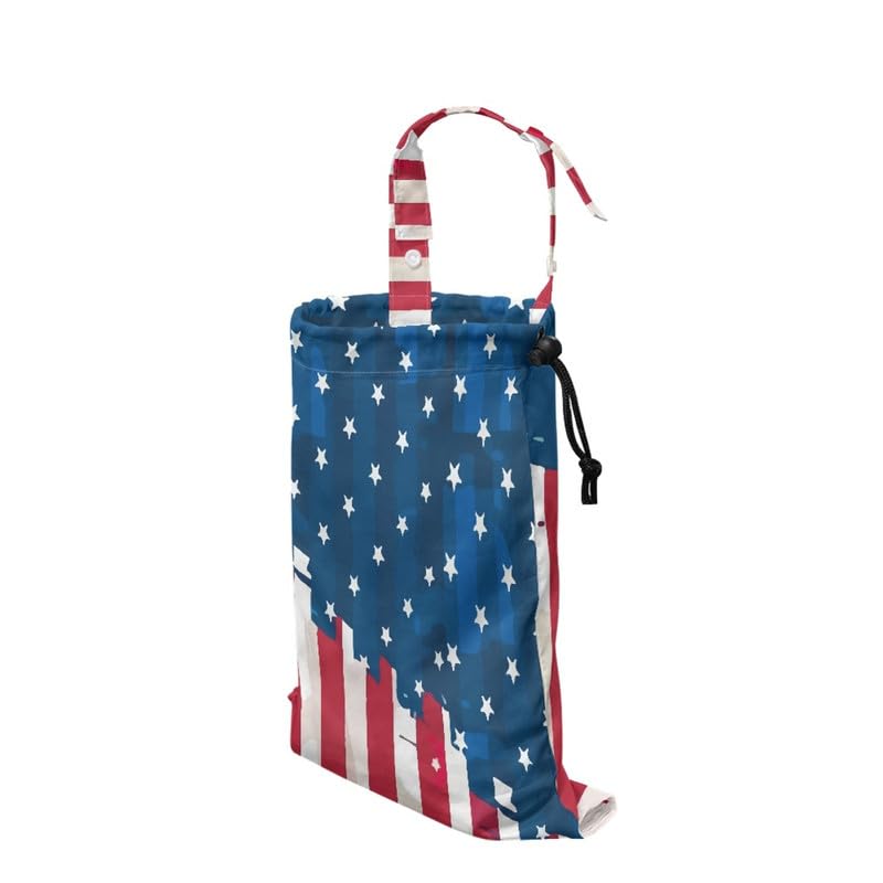 Image of USA Flag Car Garbage Bag Holder, American Independence Auto Organizer, for the Back /Front /Console of Any Sedans, SUVs