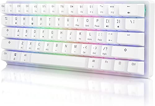 Stoga 60% Gaming Keyboard,Mechanical Keyboard,Small 61-Key Rgb Wired Brown Switch Mini Keyboard,Computer Keyboard For Gaming/Office/Pc/Mac-White #TOP3