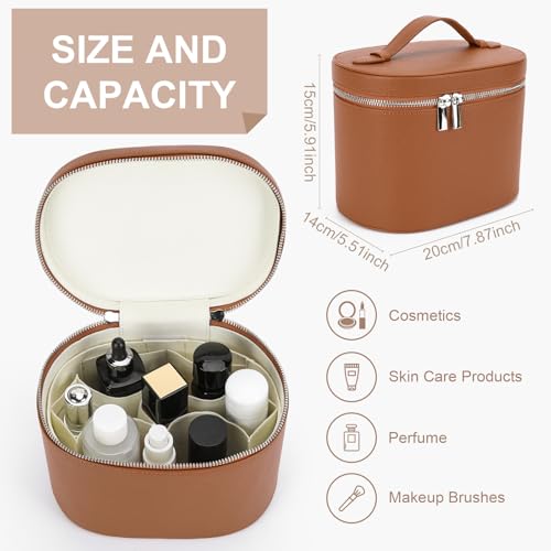 YFGBCX Makeup Bag Vanity Case with Removable Divider Travel Toiletry Bag Portable Cosmetic Bag Makeup Organizer Case3