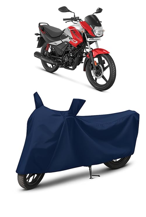 Image of Waterproof Bike Cover for Hero Passion Pro | All Weather Protection from Rain, Dust, UV Rays & Scratches with Mirror Pockets & Buckle Belt | Passion Pro Bike Cover