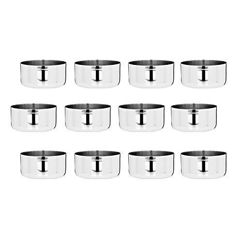 Vinod Stainless Steel Vati/Katori, Set of 12 pcs, Capacity 150 ml, Smokey Gray, Small
