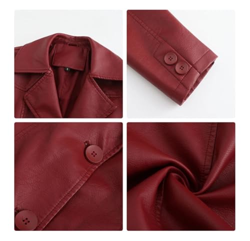 Trench en cuir pour femme de qualité supérieure coupe simple boutonnage