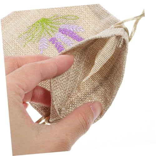 Bolsas Saco de Lino Vacías 6pz con Cordón Lavanda miniatura 6