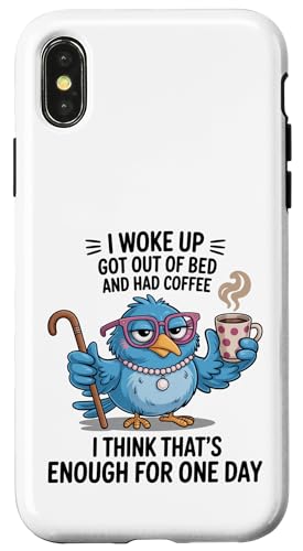 I Woke Up Got Out Of Bed And Had Coffee �f�U�C�� �X�}�z�P�[�X iPhone X/XS �p