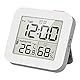 Badezimmeruhr, digitaler Duschtimer für Badezimmer, Wanduhr mit Alarm, Touchscreen, wasserdicht, tragbar, Innenthermometer, Hygrometer, Weiß